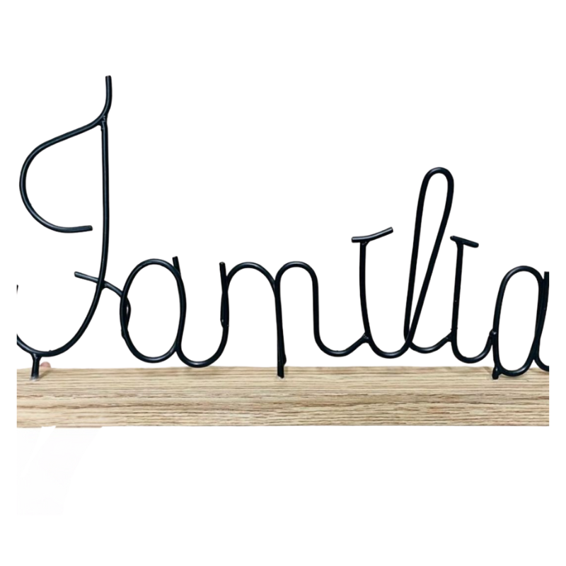 Enfeite de Madeira Familia