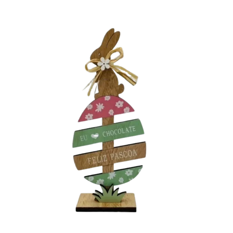 Placa Páscoa mdf - formato Ovo 23cm
