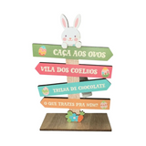 Placa Decorativa Seta de Páscoa em MDF