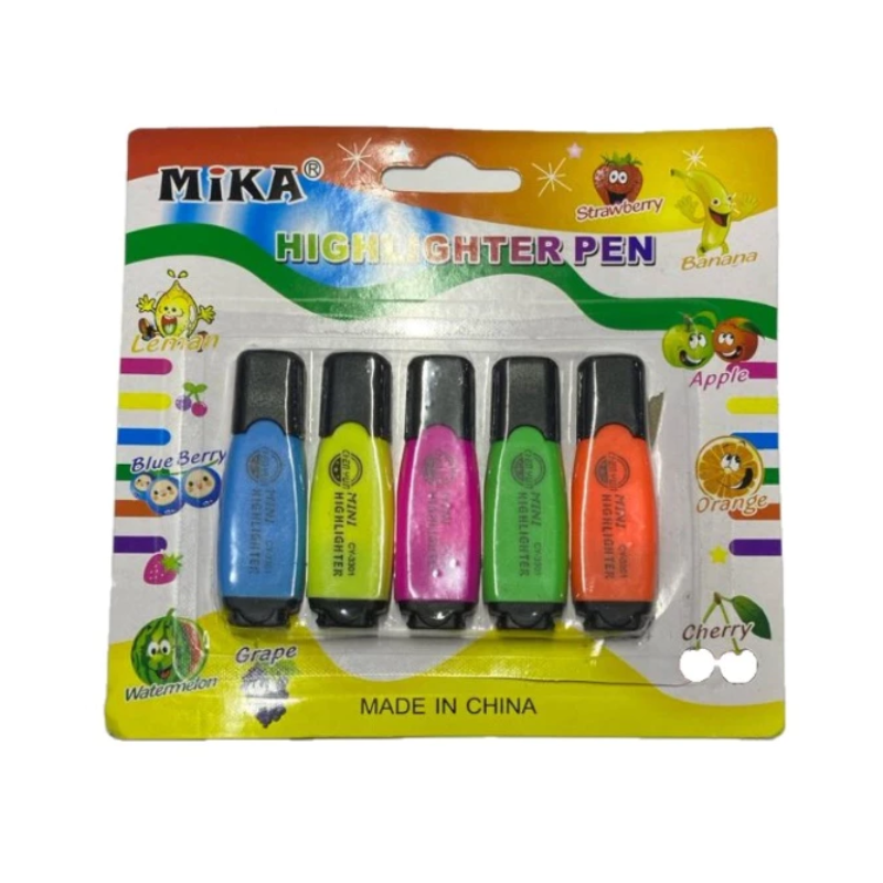 KIT Marca Texto com 5 Cores Mika
