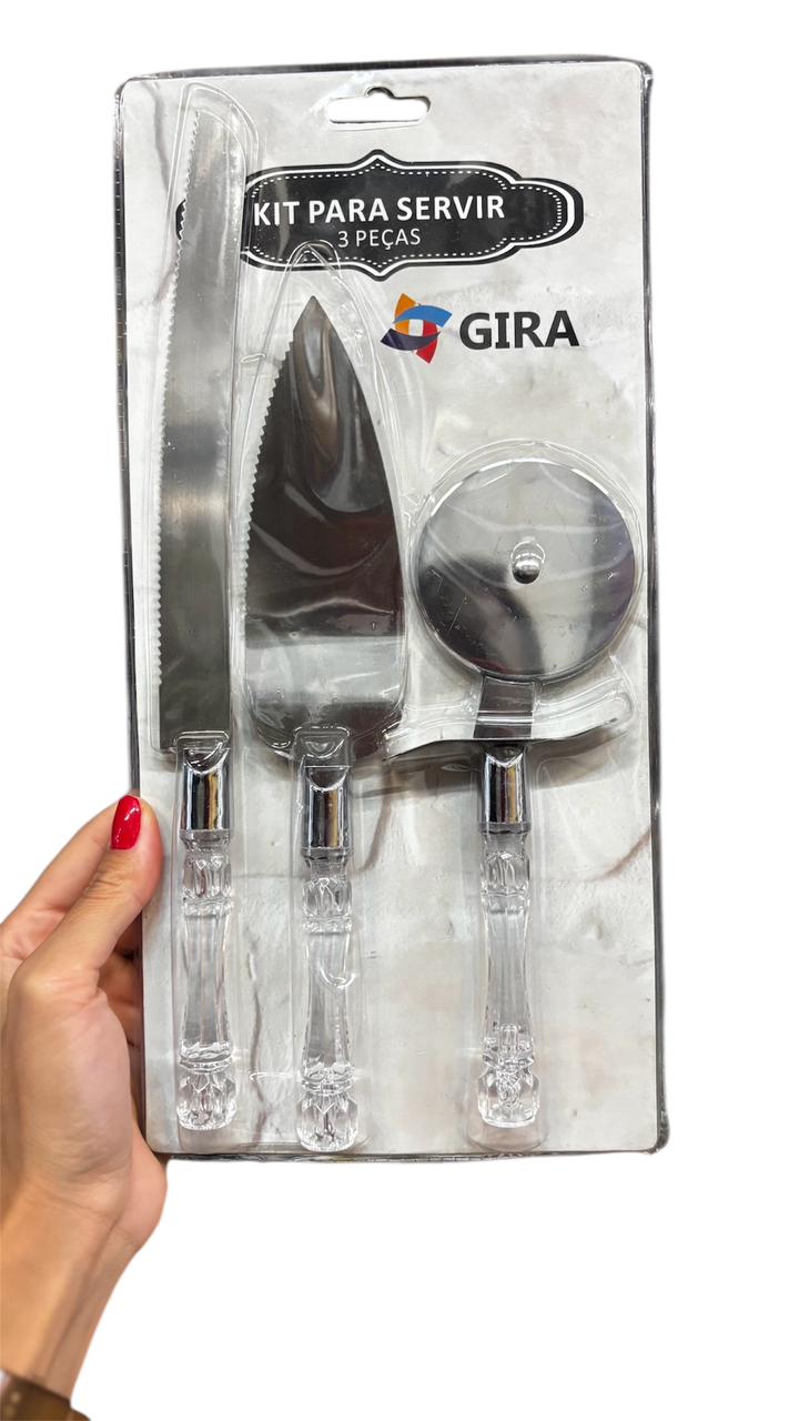 Kit para servir 3 pcs cabo acrilico