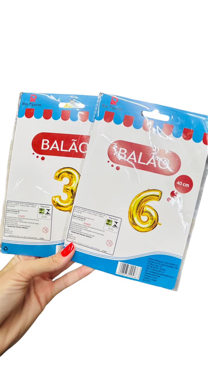 Balão Metalizados Números 40cm 1un